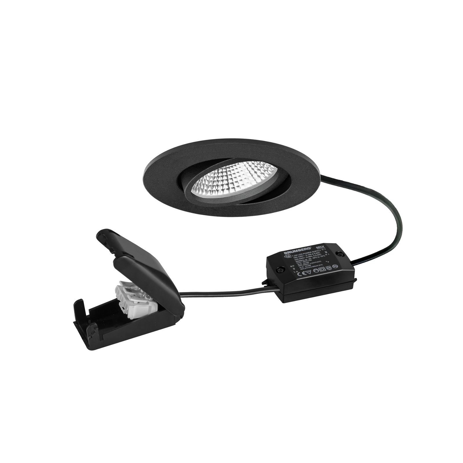 BRUMBERG BB23 LED спот IP65 кутия за включване/изключване черна матова